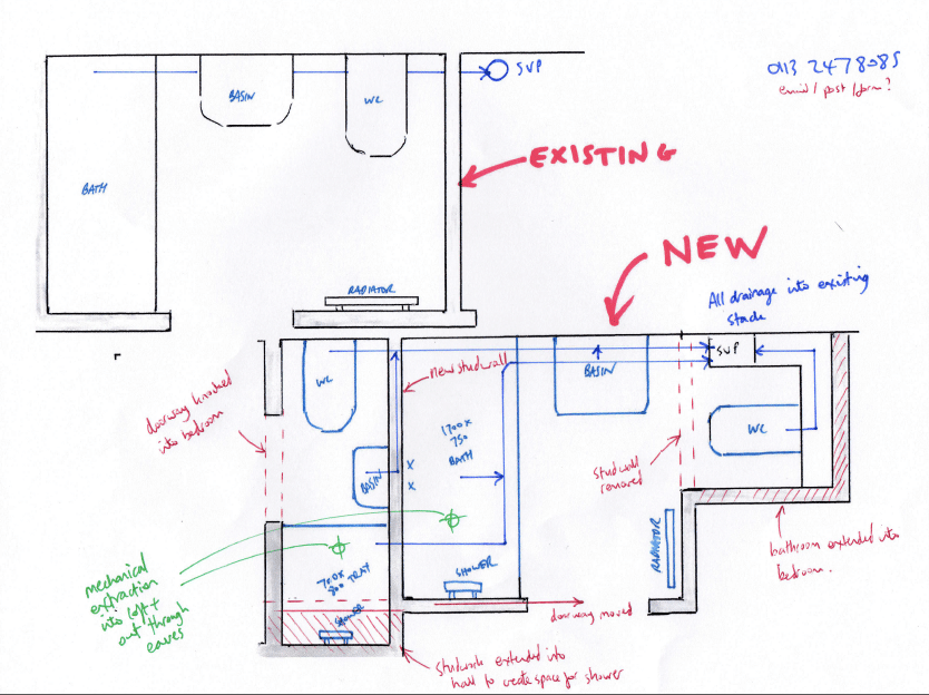 Dividir 1 baño en 2